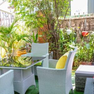 Outdoor Garden Set with 4 Chairs & Dining Table.
