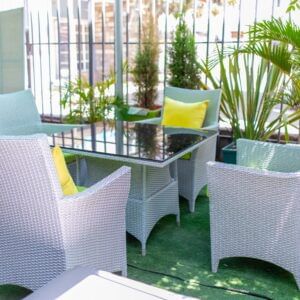 Outdoor Garden Set with 4 Chairs & Dining Table.