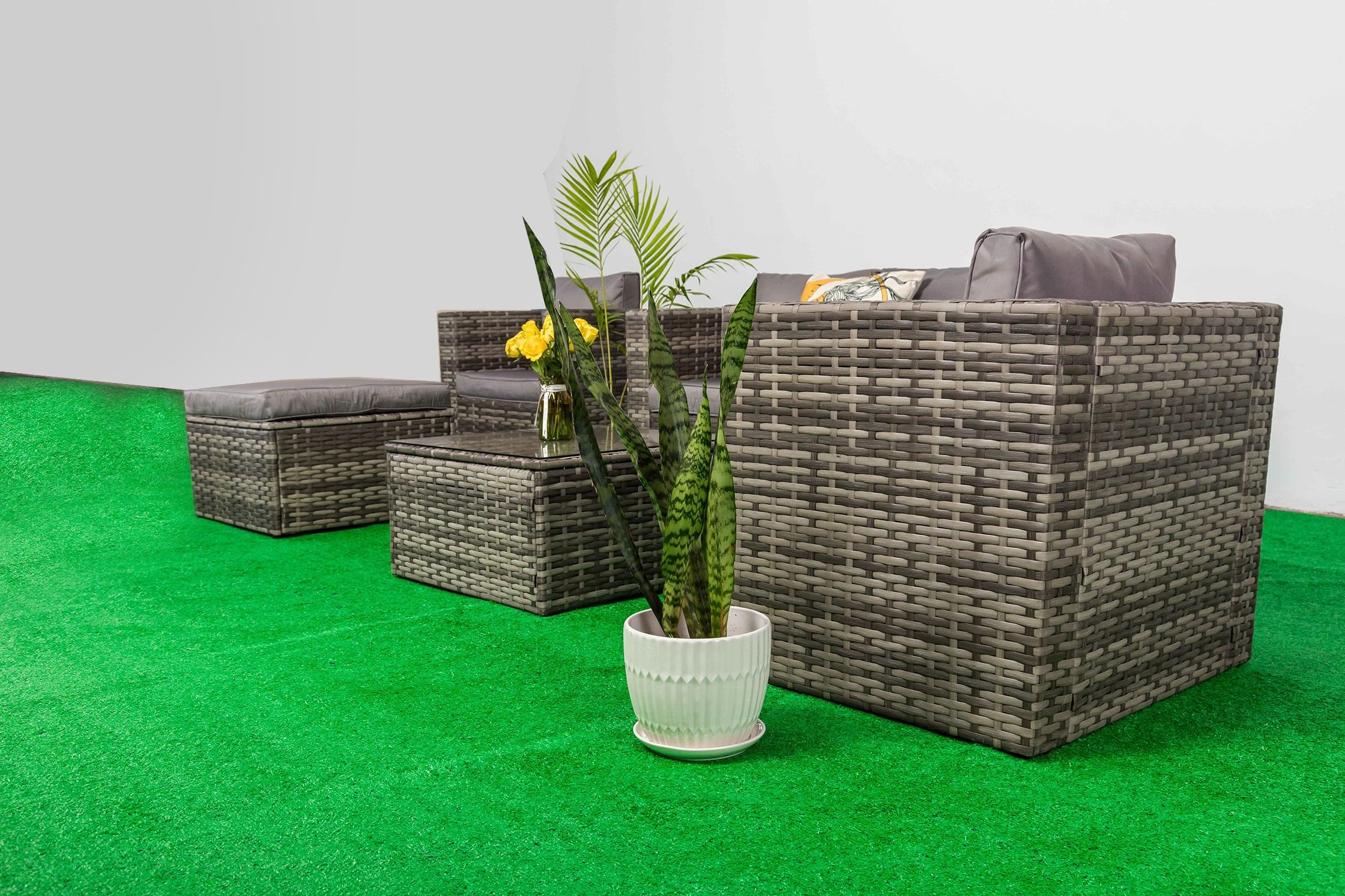 JardinClassics-Camellia-Sofa (2) 4 Seater Outdoor Sofa + Coffee Table + Ottoman.