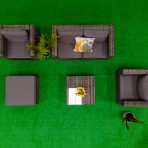 Camellia+4 Seater Outdoor Sofa + Coffee Table + Ottoman.